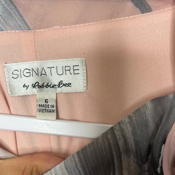 Signature by Robbie Bee Pink and Gray Swirl Midi Dress - Picture 5 of 5